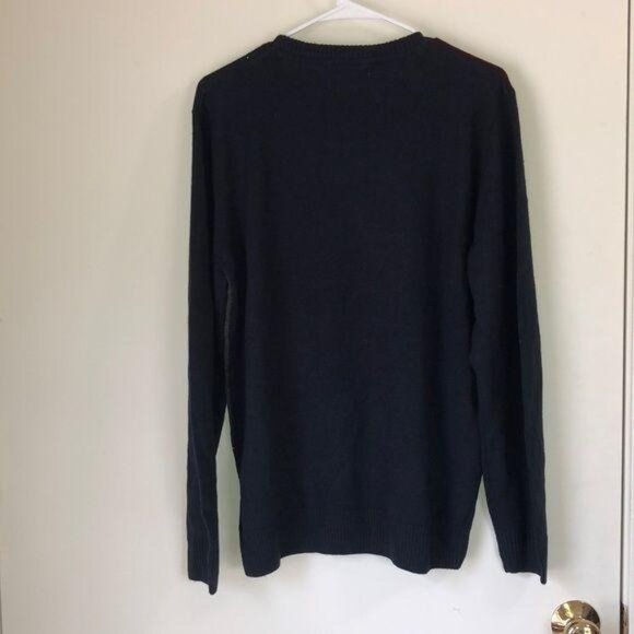 NWT Haggar Mens Argyle Long Sleeve Knit Sweater Size M Navy/Burgundy/Gray - Picture 6 of 6